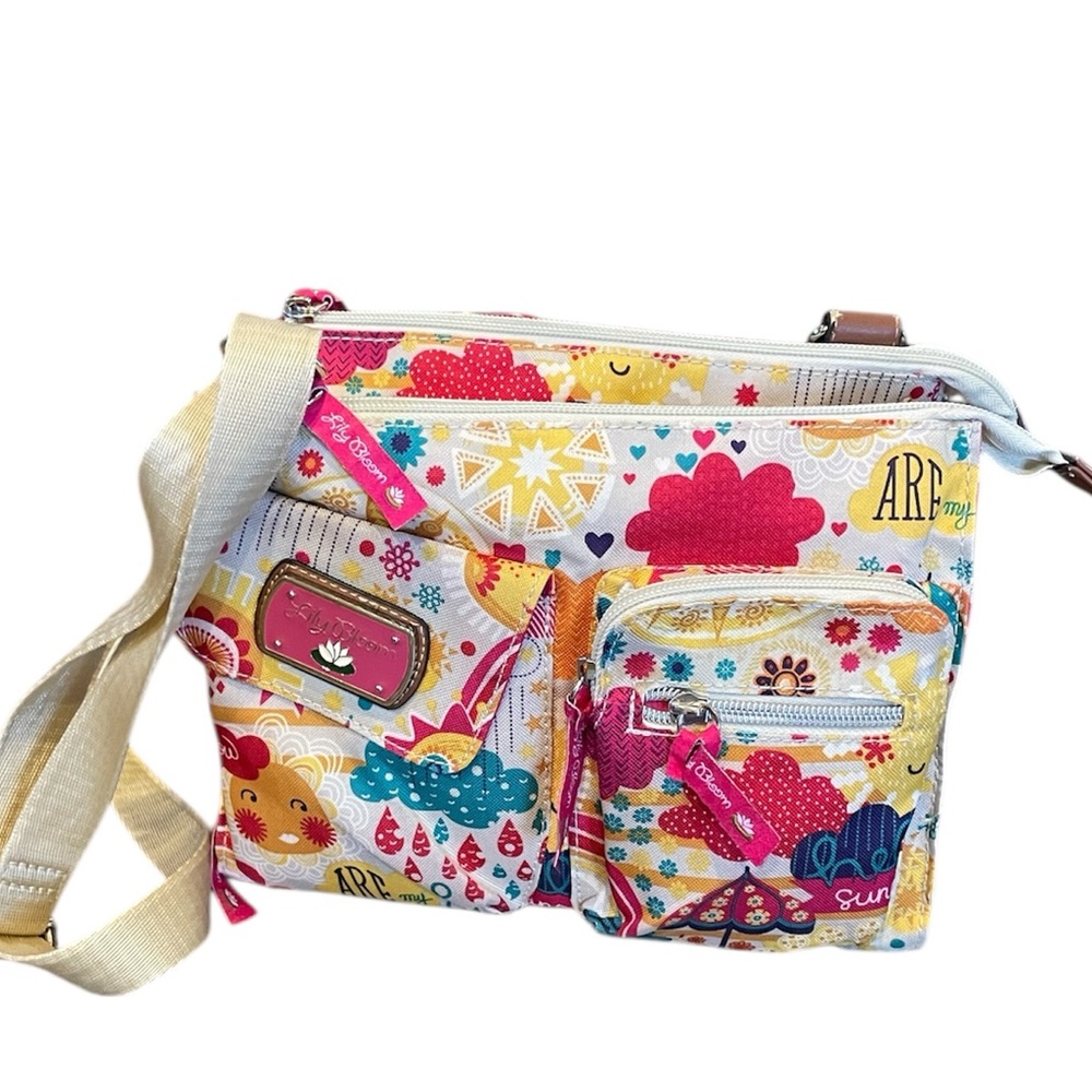 Lily Bloom “ You Are My Sun Shine” Canvas Crossbody Shoulder Bag
